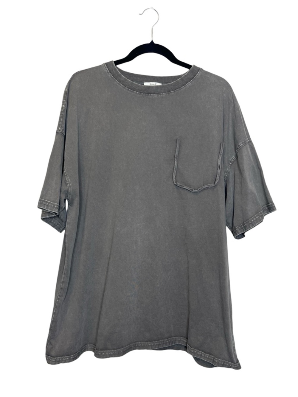 EASEL 100% Cotton Gray Mineral Wash Oversized Casual Tee size Small